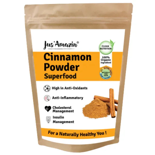 Jus Amazin 100% Organic Cinnamon Powder (75g) | Single Ingredient - Orgoshops