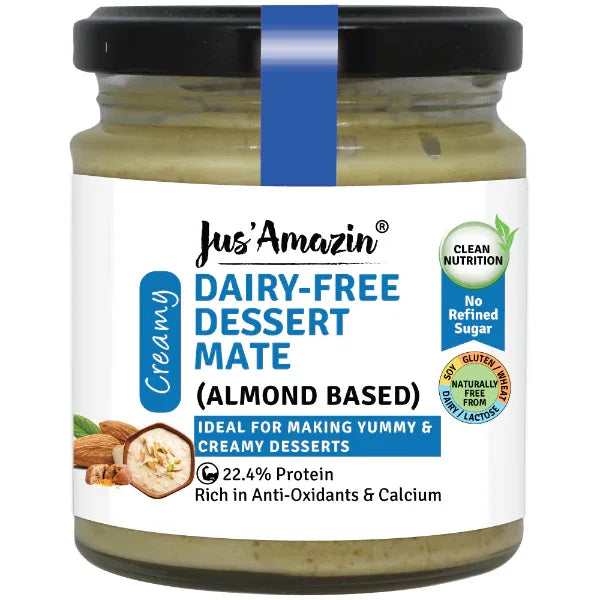 Jus Amazin 100% Natural Dairy-Free Dessert Mate (Almond Based), 200g - Orgoshops