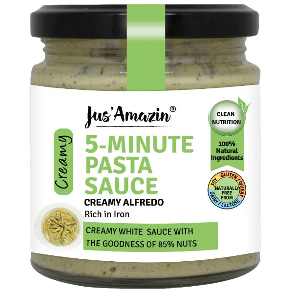 Jus Amazin 100% Natural 5-Minute Pasta Sauce - Creamy Alfredo (200g) - Orgoshops