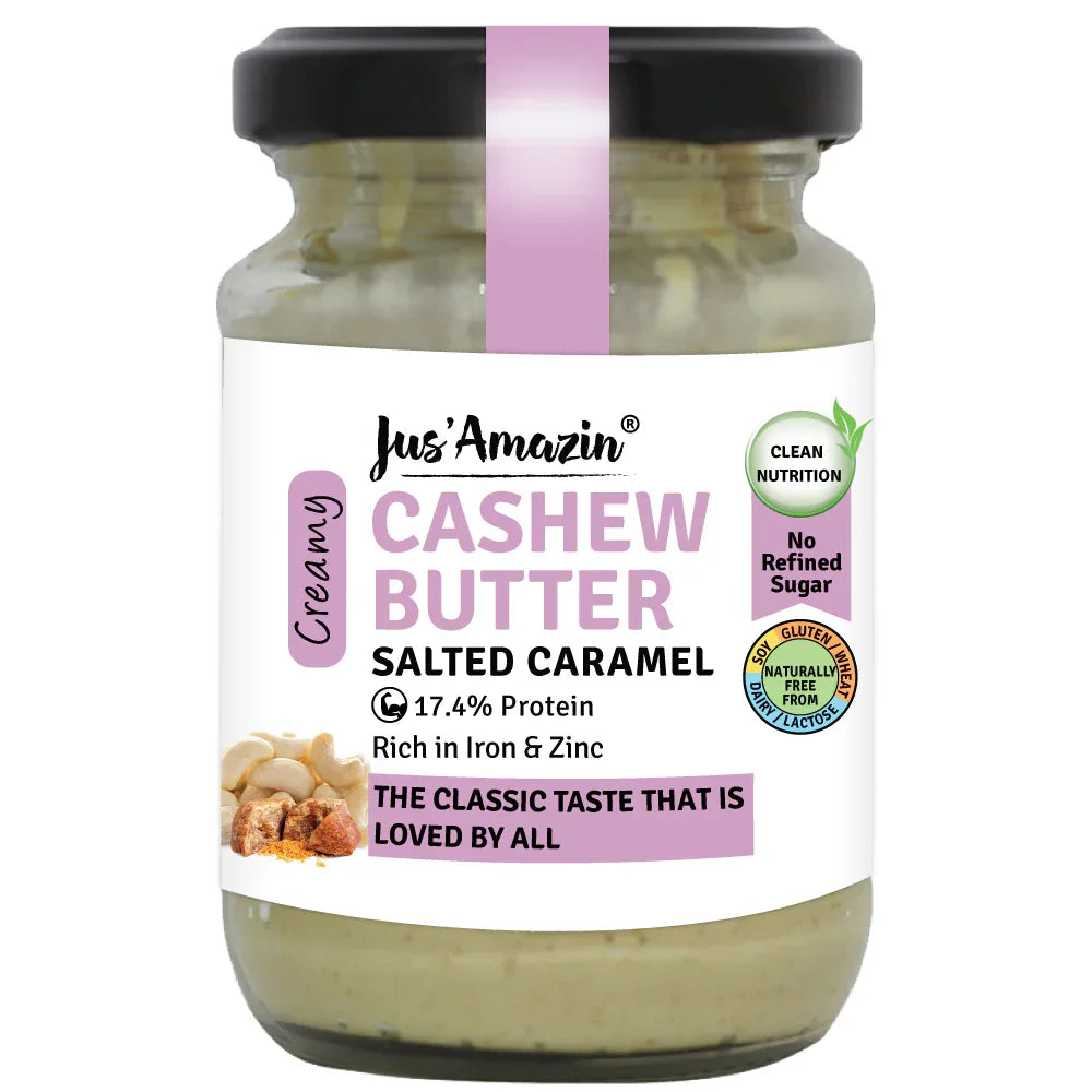 Creamy Cashew Butter – Salted Caramel (125g) | 17.5% Protein 75% Cashewnuts - Orgoshops