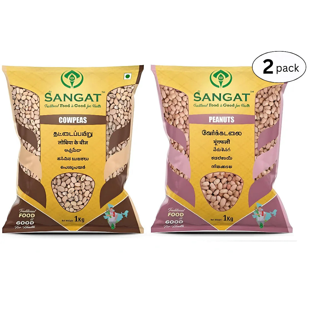 Sangat Cow Peas With Peanuts Each - 1 kg (Pack of 2) - Orgoshops