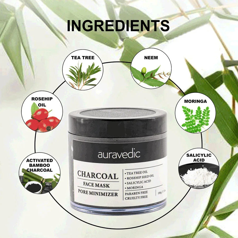 Auravedic Charcoal Face Mask 100g - Orgoshops