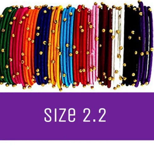 Silk Thread Bangles Multicolor - 2.2 (Pack of 48pcs) - Orgoshops