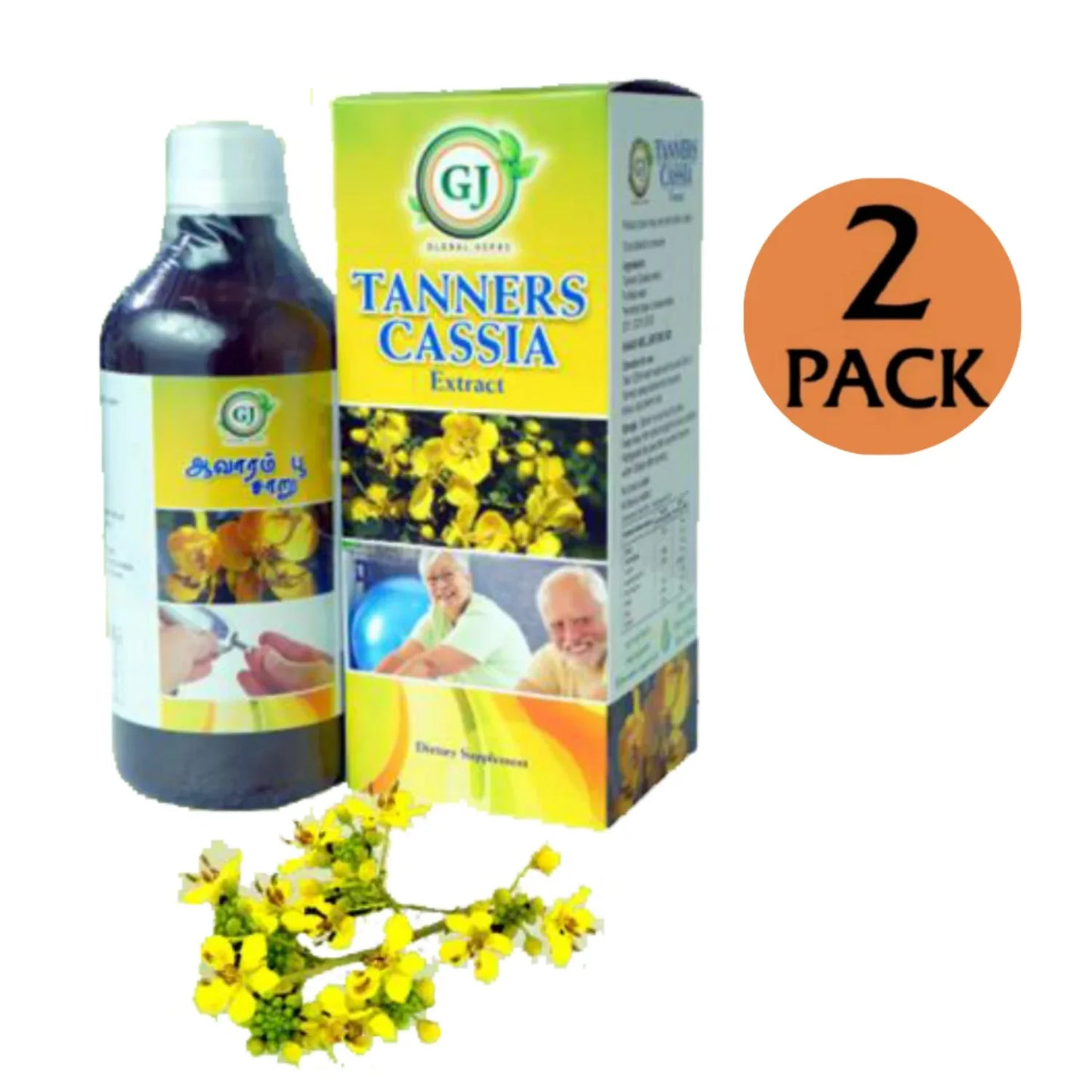 GJ Global Herbs Tanners Cassia Extract Juice - 500 ml (Pack of 2) - Orgoshops