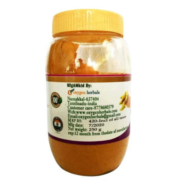 Oxygen Herbals Pure Kasthuri Manjal / Wild Turmeric Powder - 250 g - Orgoshops