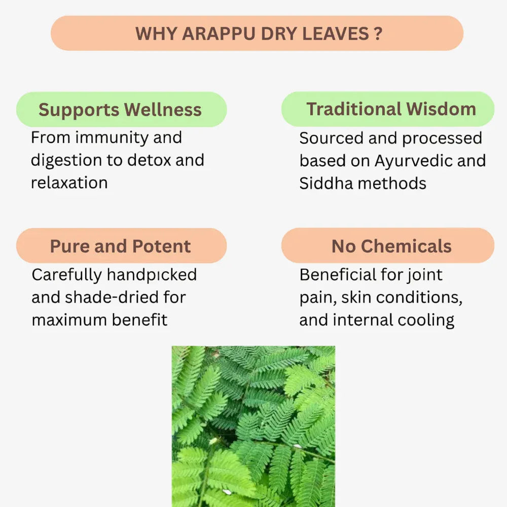 Oxygen Herbals Arappu Dry Leaves - 150 g - Orgoshops
