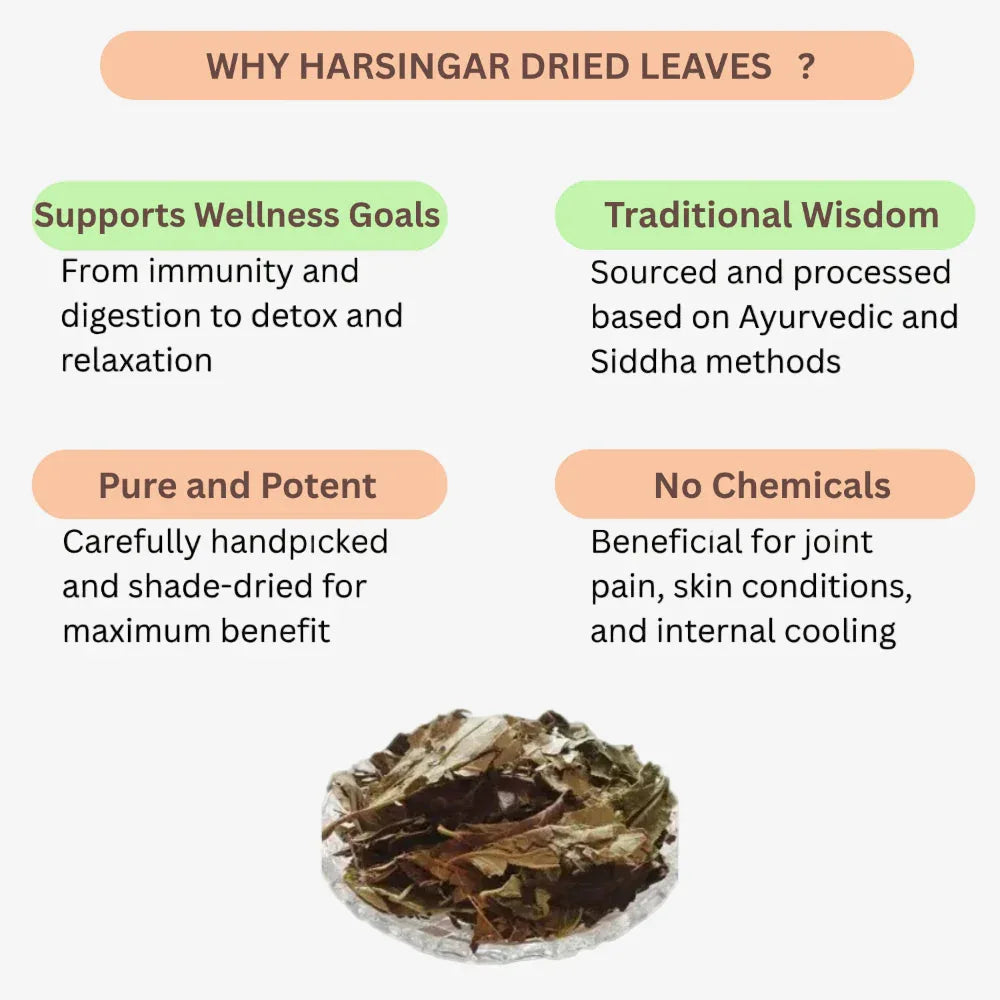 Oxygen Herbals Pure Harsingar Dried Leaves - 150 g - Orgoshops