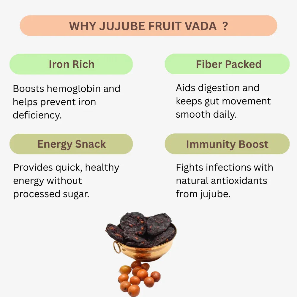 Nansuvai Jujube Fruit Vada - 5 pcs- ( 80gm) (Bye 5 Get 1 Free Offer) - Orgoshops