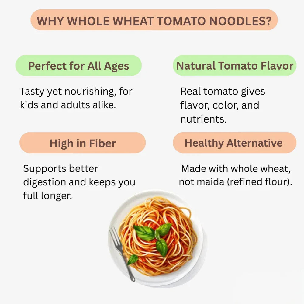 Arenga Whole Wheat Tomato Noodles / Thakkali Noodles / Tamota Noodles / Tamaatar Noodles - 250 g - Orgoshops
