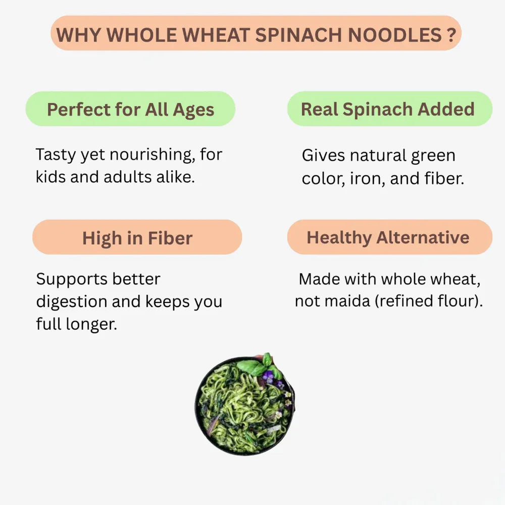 Arenga Whole Wheat Spinach Noodles / Pasalai Keerai Noodles / Chira Noodles / Palakura Noodles / Paalak Noodles - 250 g - Orgoshops