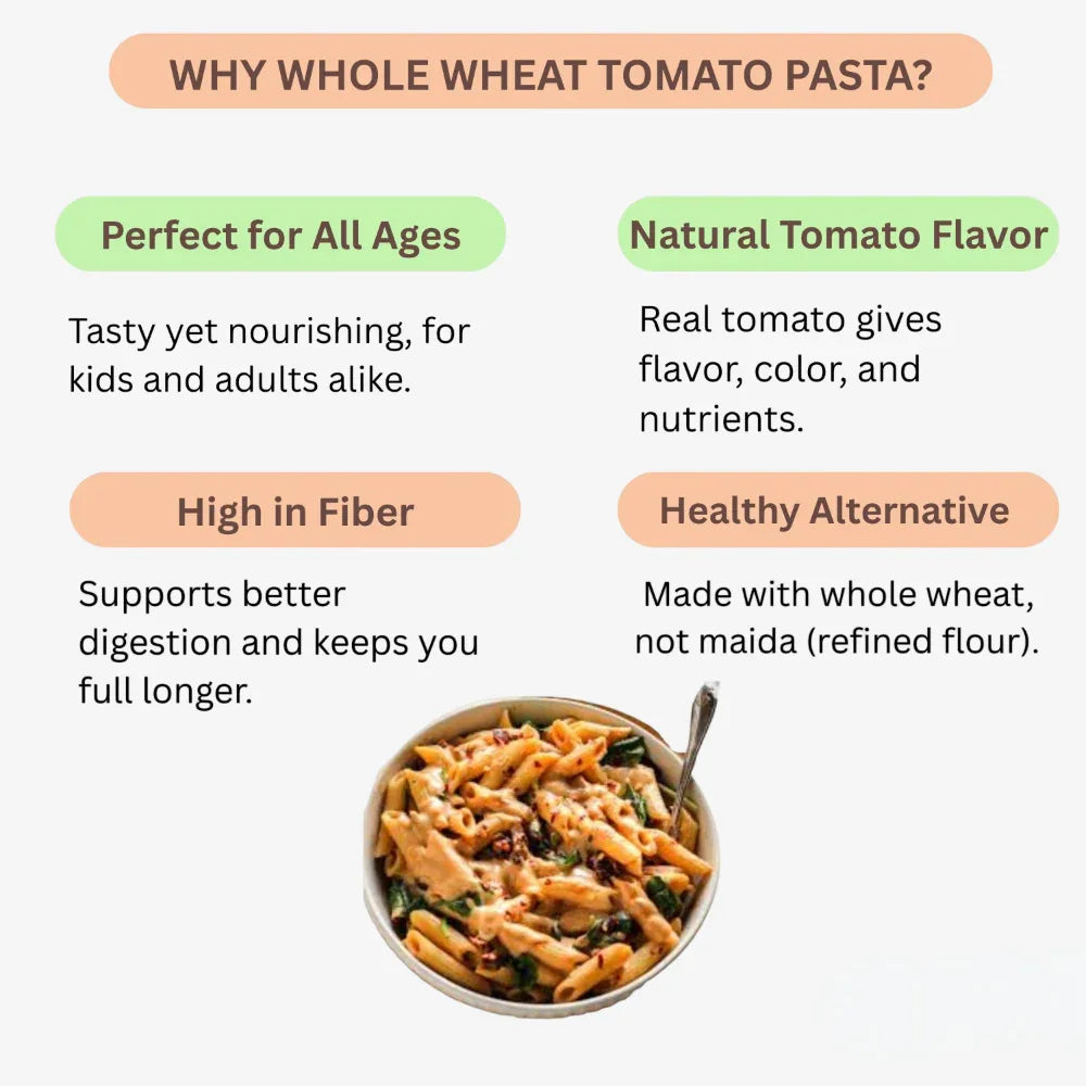 Arenga Whole Wheat Tomato Pasta / Thakkali Pasta / Thakkaali Pasta / Tamota Pasta / Tamaatar Paasta - 250 g - Orgoshops