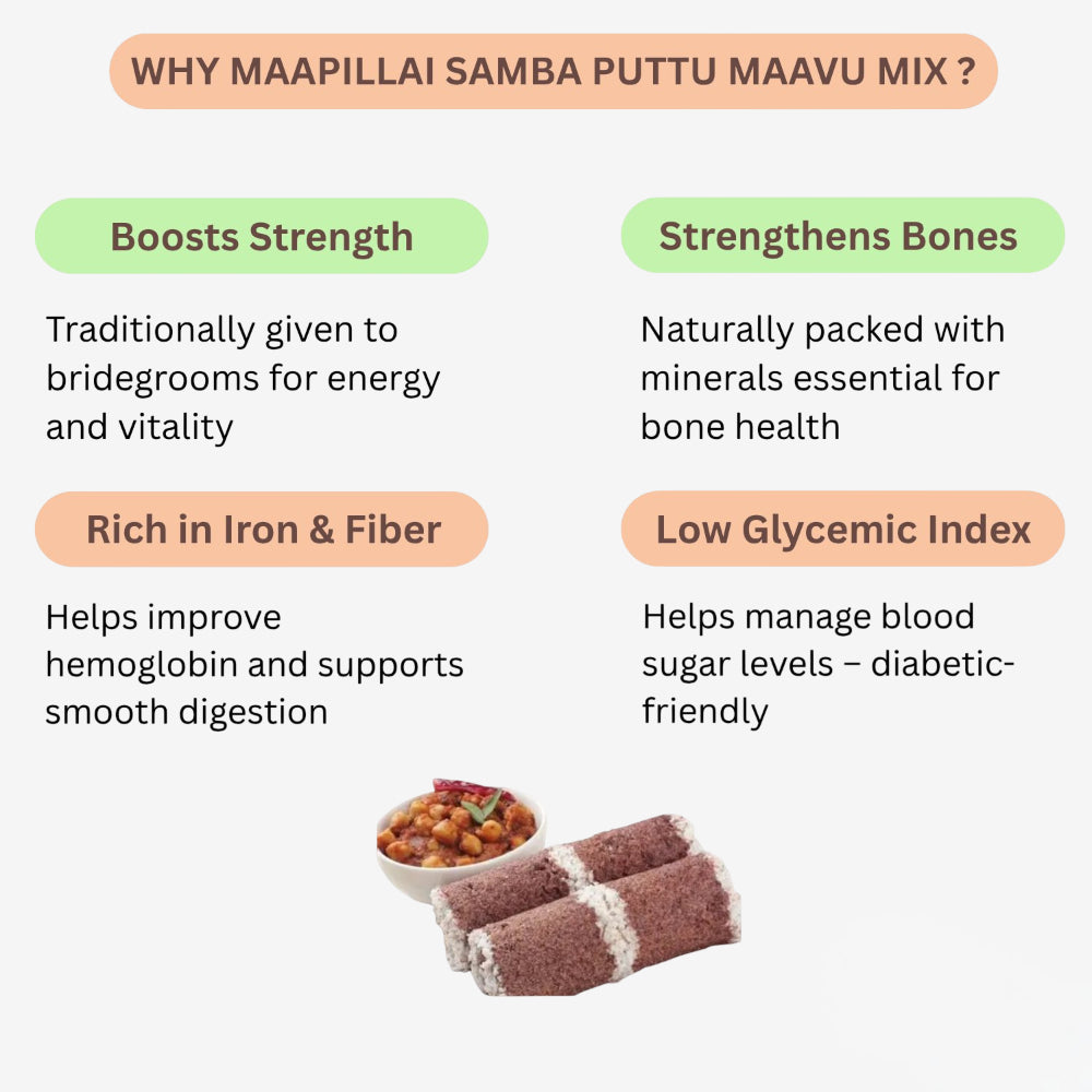 Dhaanyas Puthu Maapillai Samba Puttu Maavu Mix - 250 g (Pack of 3)