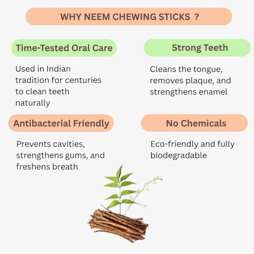 Oxygen Herbals Neem Chewing Sticks - 50 sticks - Orgoshops
