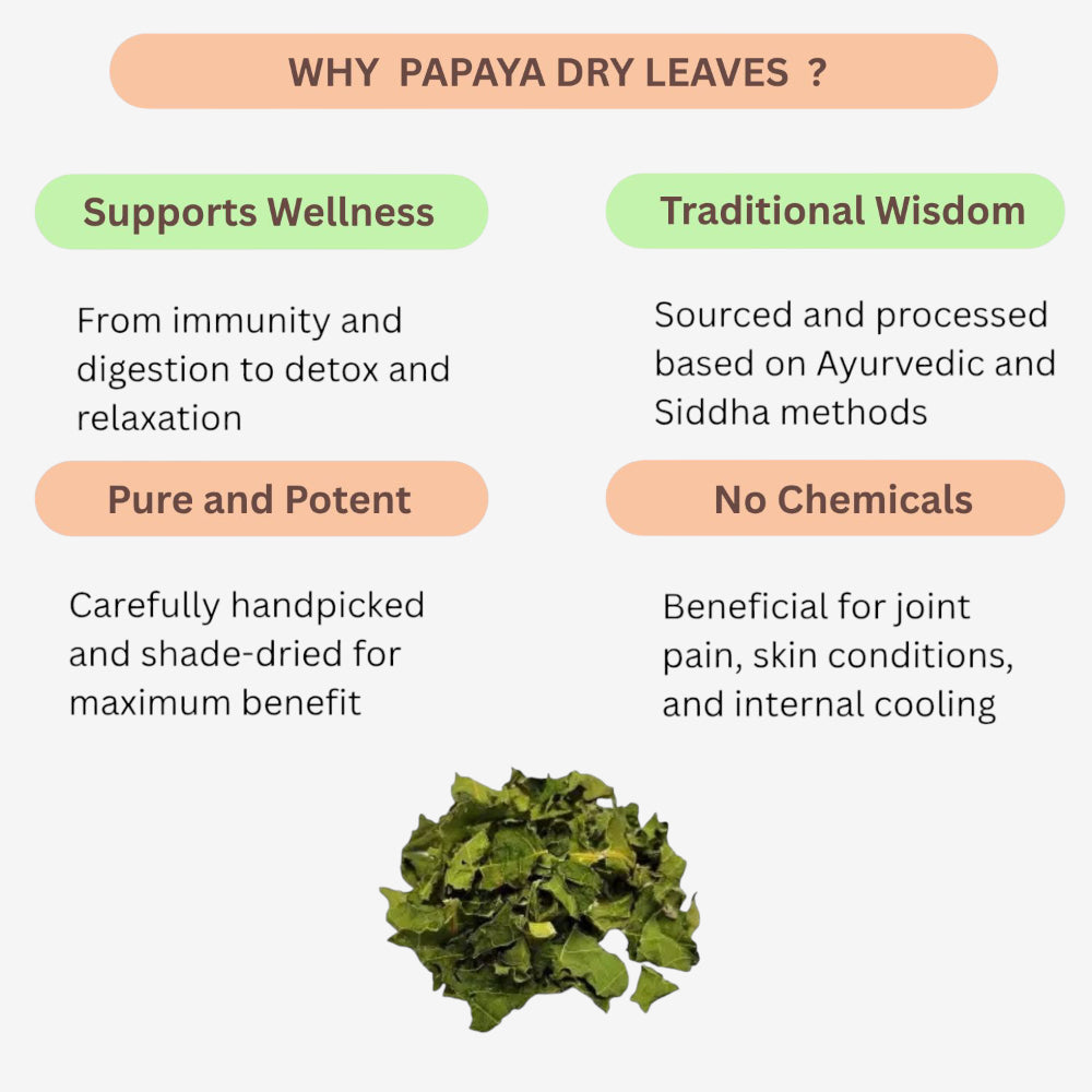Oxygen Herbals Papaya Dry Leaves - 150 g