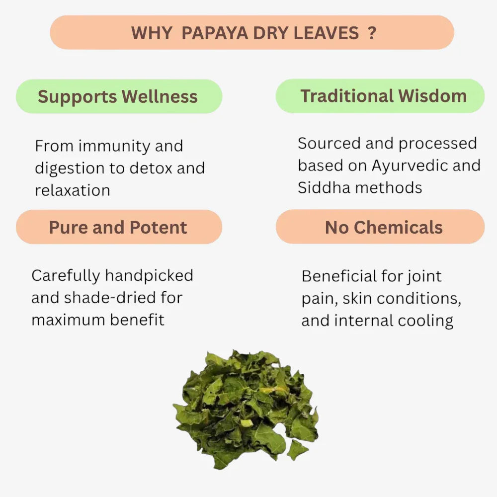 Oxygen Herbals Papaya Dry Leaves - 150 g - Orgoshops