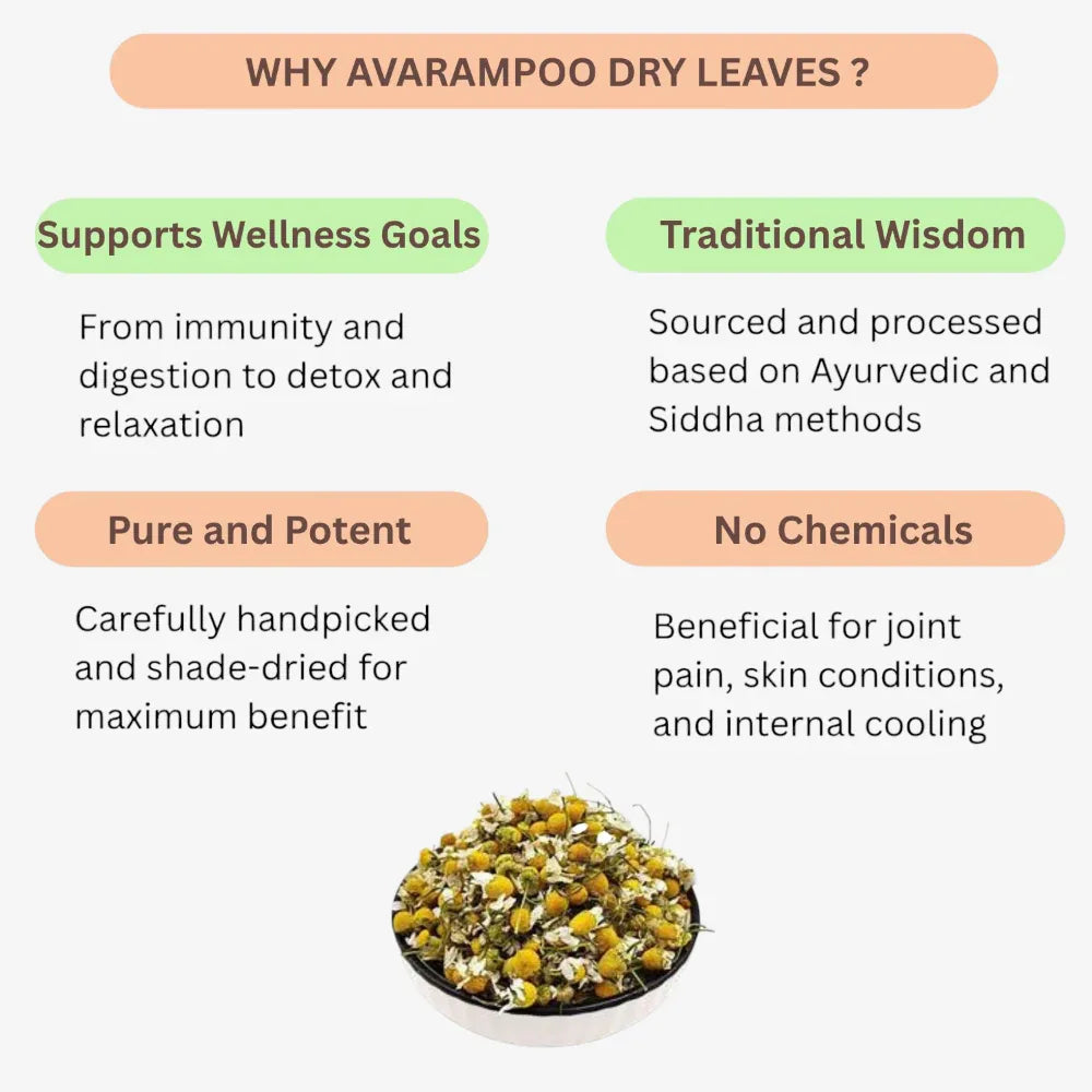 Oxygen Herbals Avarampoo Dry Leaves - 130 g - Orgoshops
