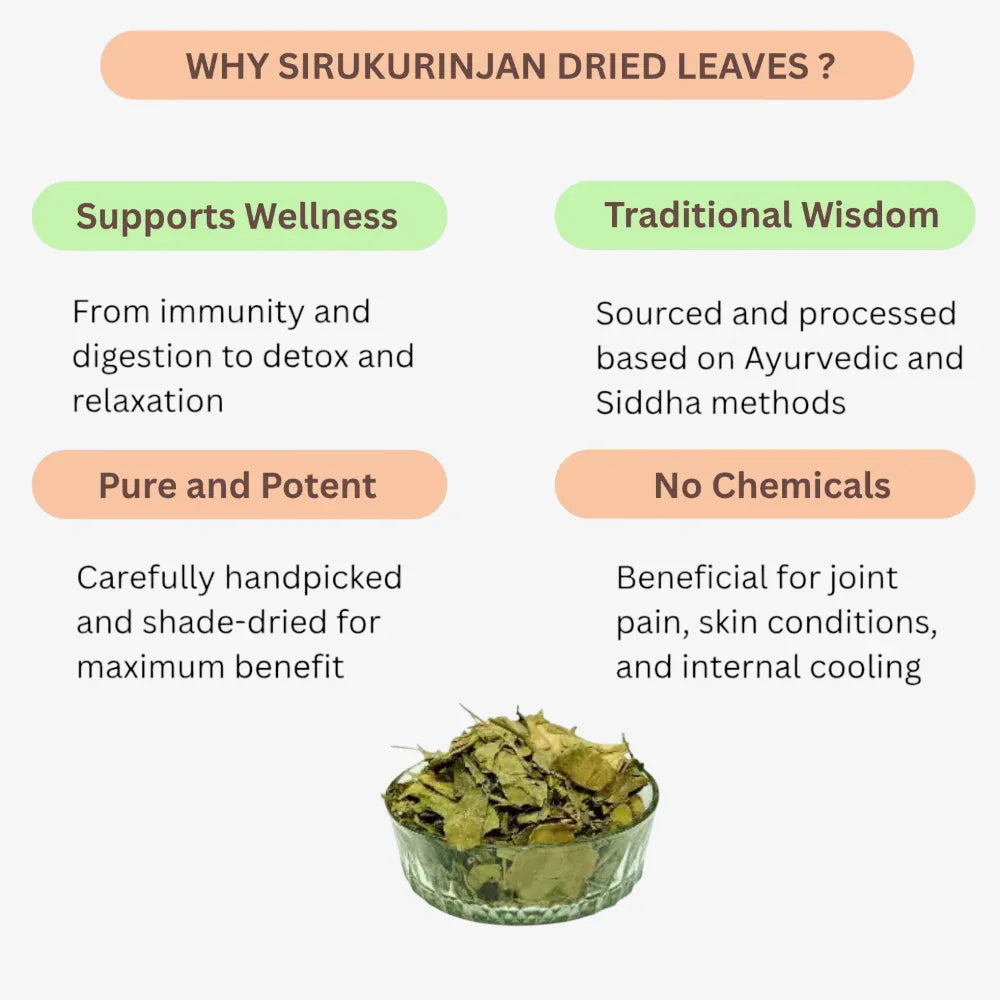 Oxygen Herbals Pure Sirukurinjan Dried Leaves - 130 g - Orgoshops