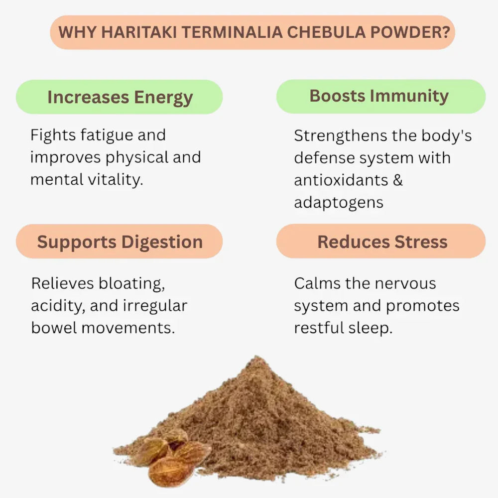 Oxygen Herbals Haritaki Terminalia Chebula Powder - 250 g - Orgoshops