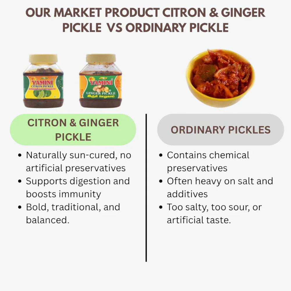 Yamini Foods Citron Pickle / Ginger Pickle / Narthangai Orugai - 500 g (Pack of 2) - Orgoshops