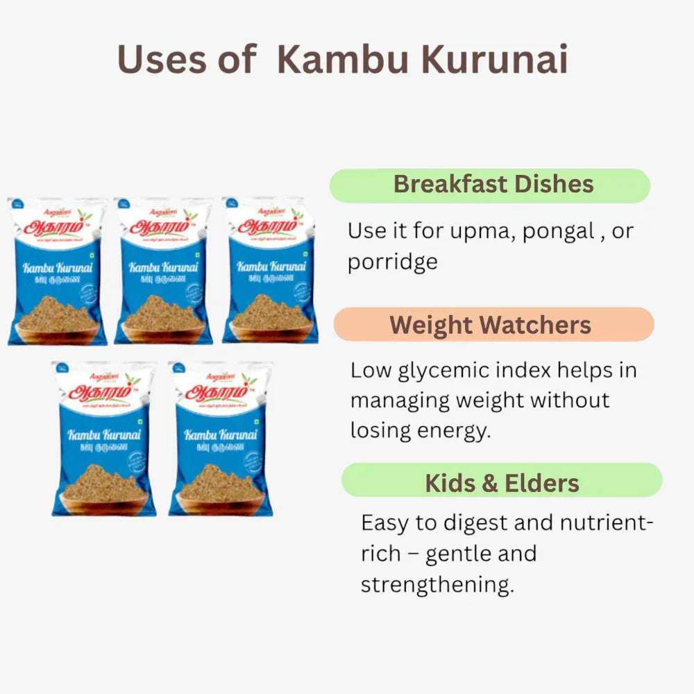 Aagaaram Kambu Kurunai - 100g ( Pack of 5 ) - Orgoshops