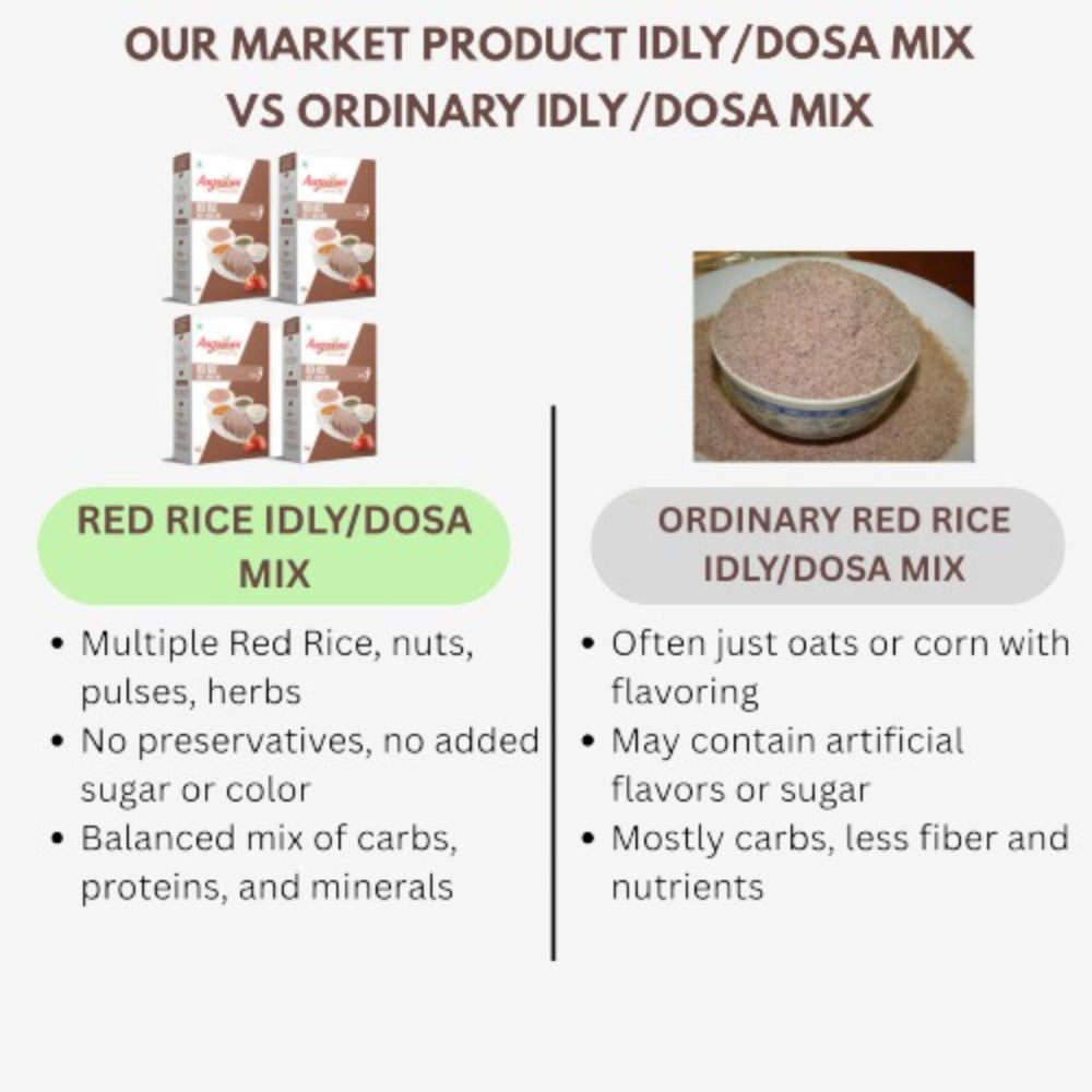Aagaaram Red Rice Idly / Dosa Mix - 200g ( Pack of 4 )