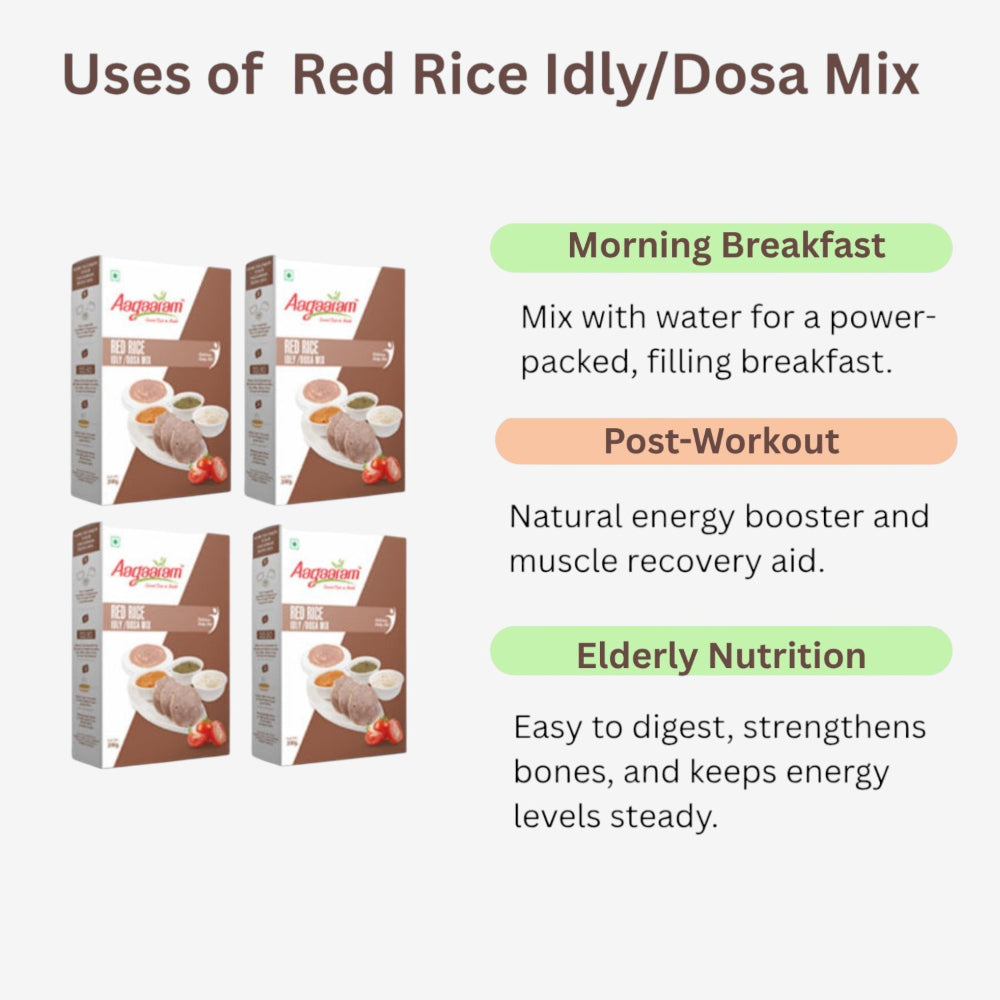 Aagaaram Red Rice Idly / Dosa Mix - 200g ( Pack of 4 )