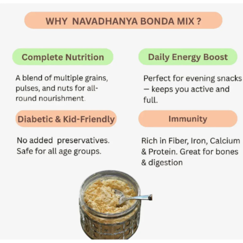 Aagaaram Navadhanya Bonda Mix - 200g ( Pack of 4 ) - Orgoshops