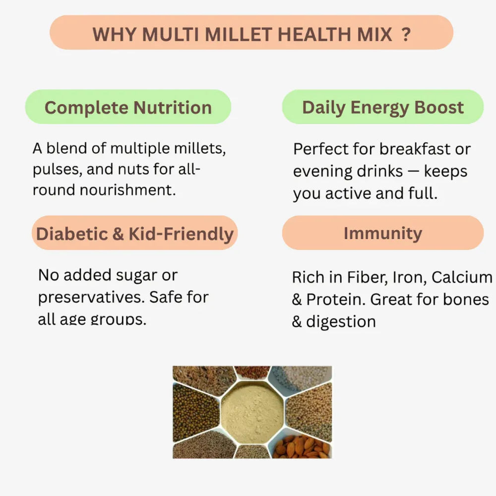 Aagaaram Multi Millet Health Mix - 100g ( Pack of 3 ) - Orgoshops