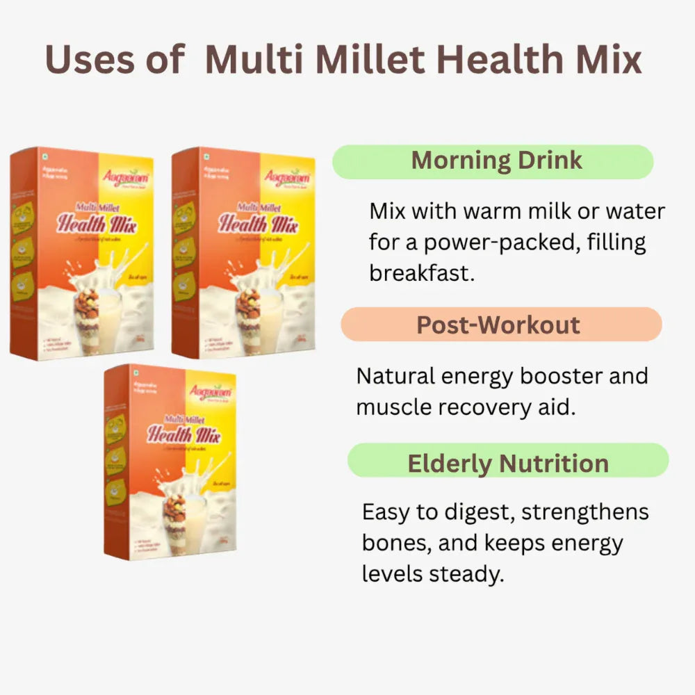 Aagaaram Multi Millet Health Mix - 100g ( Pack of 3 ) - Orgoshops
