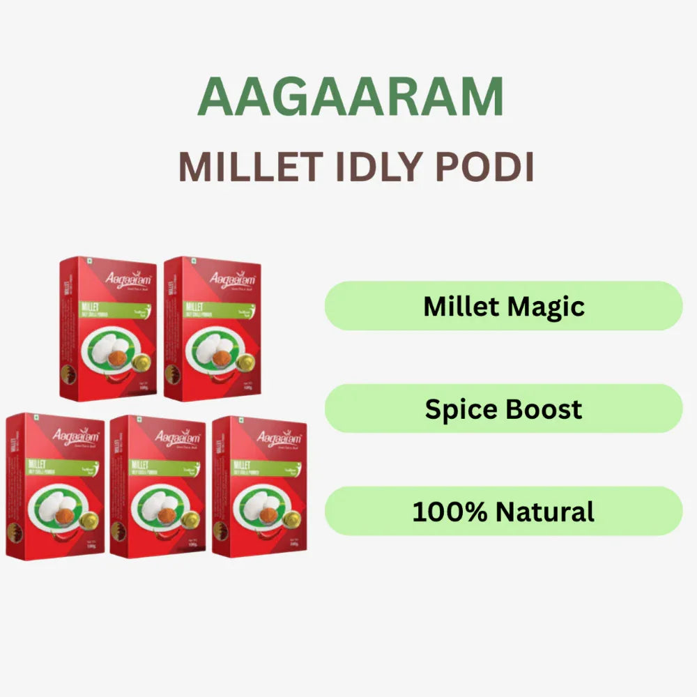 Aagaaram Millet Idly Podi - 100g ( Pack of 5 ) - Orgoshops