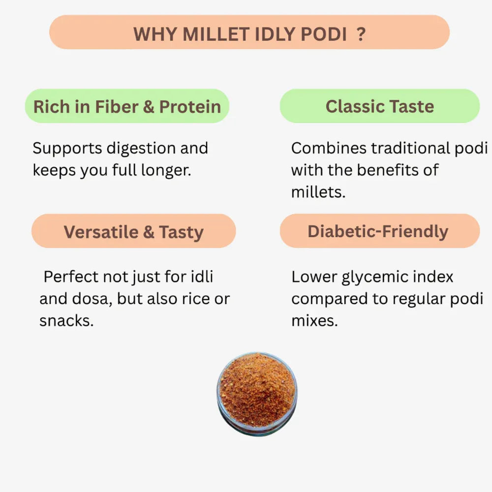 Aagaaram Millet Idly Podi - 100g ( Pack of 5 ) - Orgoshops