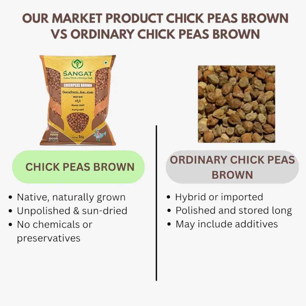 Sangat Chick Peas Brown - 1 Kg ( Pack Of 2 ) - Orgoshops