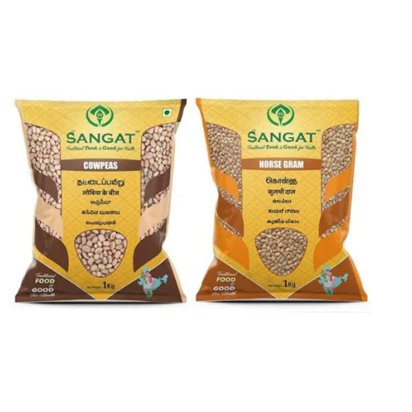 Sangat Cow Peas With Horse Gram Each - 1 kg (Pack of 2) - Orgoshops