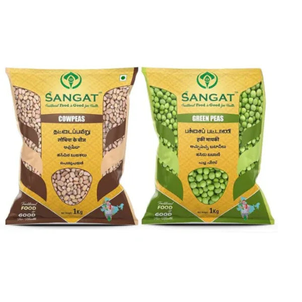 Sangat Cow Peas With Green Peas Each - 1 kg (Pack of 2) - Orgoshops
