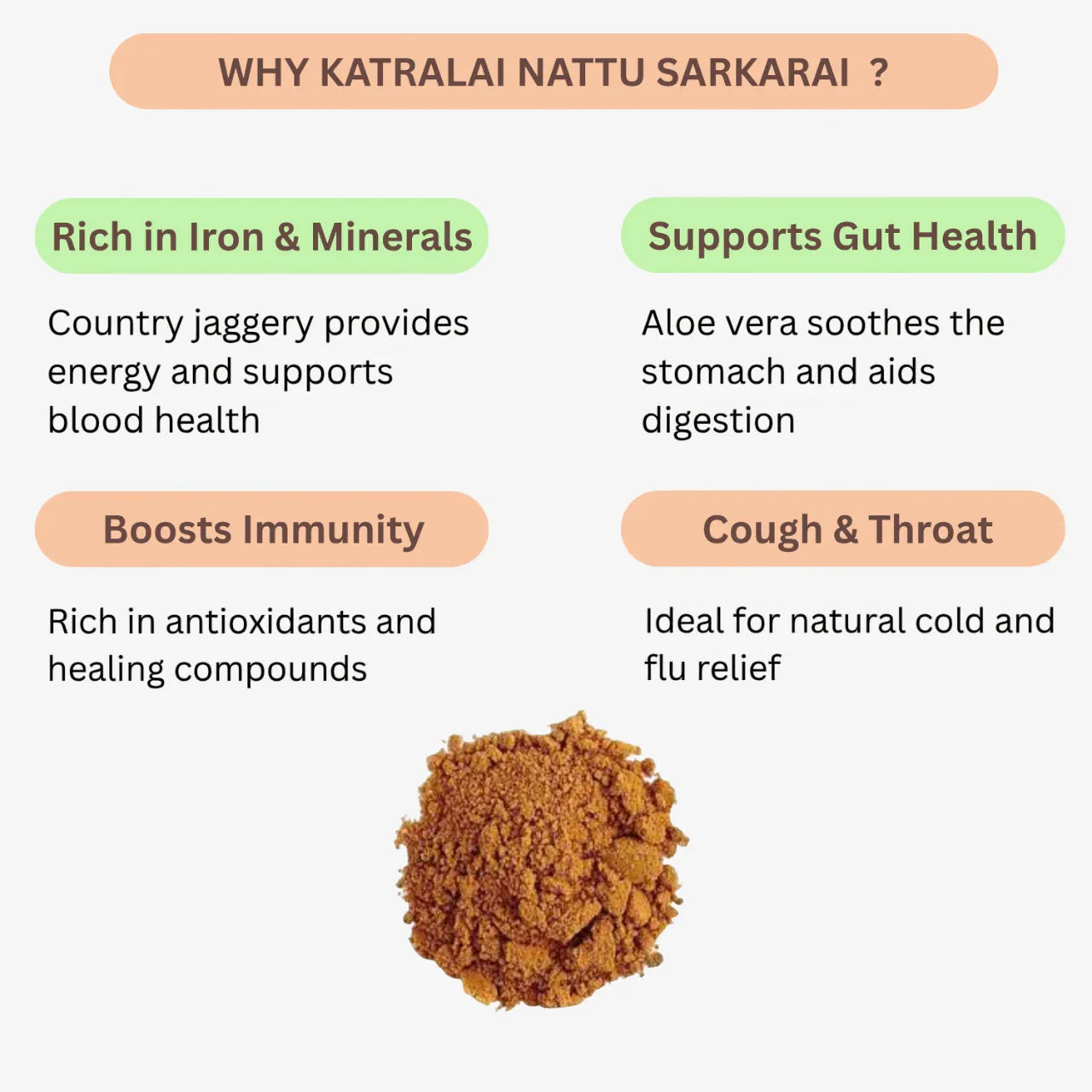 Karai Uzhavan Kudil Katralai Nattu Sarkarai - 500 g (Pack of 2) - Orgoshops