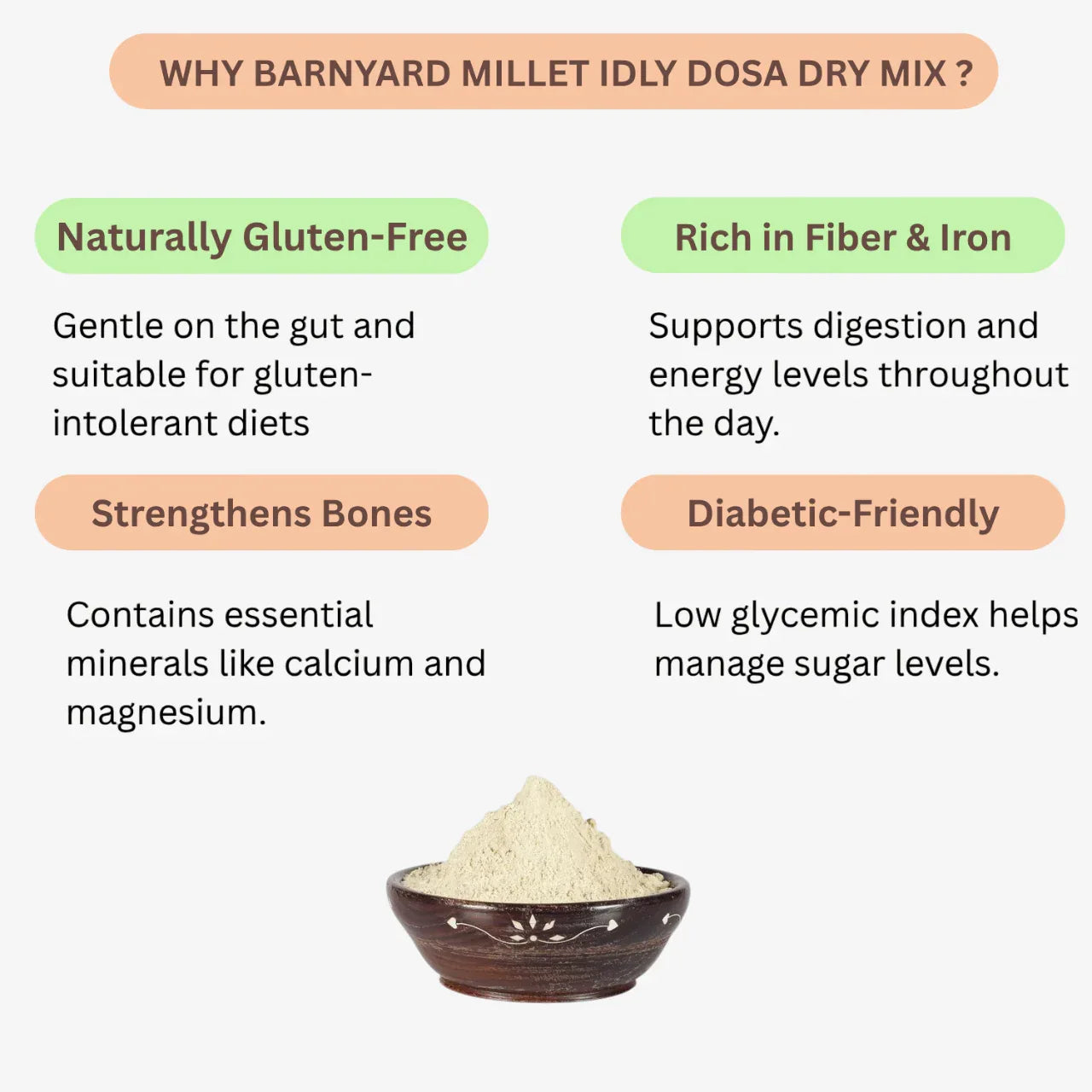 Intake Barnyard Millet Idly Dosa Dry Mix / Kuthiravali Mix / Idly Dosa Dry Mix - 500 g - Orgoshops