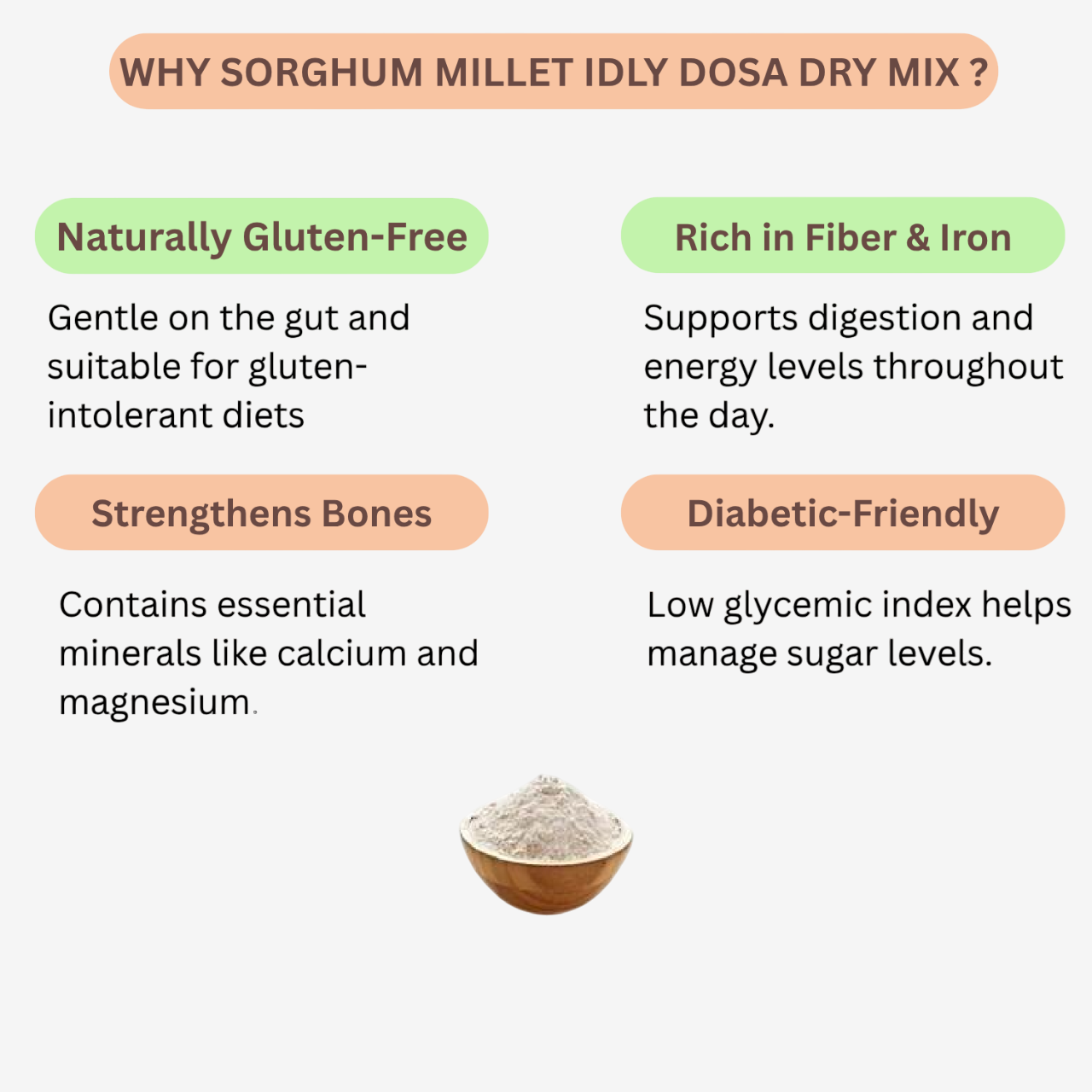 Intake Sorghum Millet Idly Dosa Dry Mix / Cholam Idly Dosa Dry Mix / Sorghum Idly Dosa Dry Mix - 1 kg