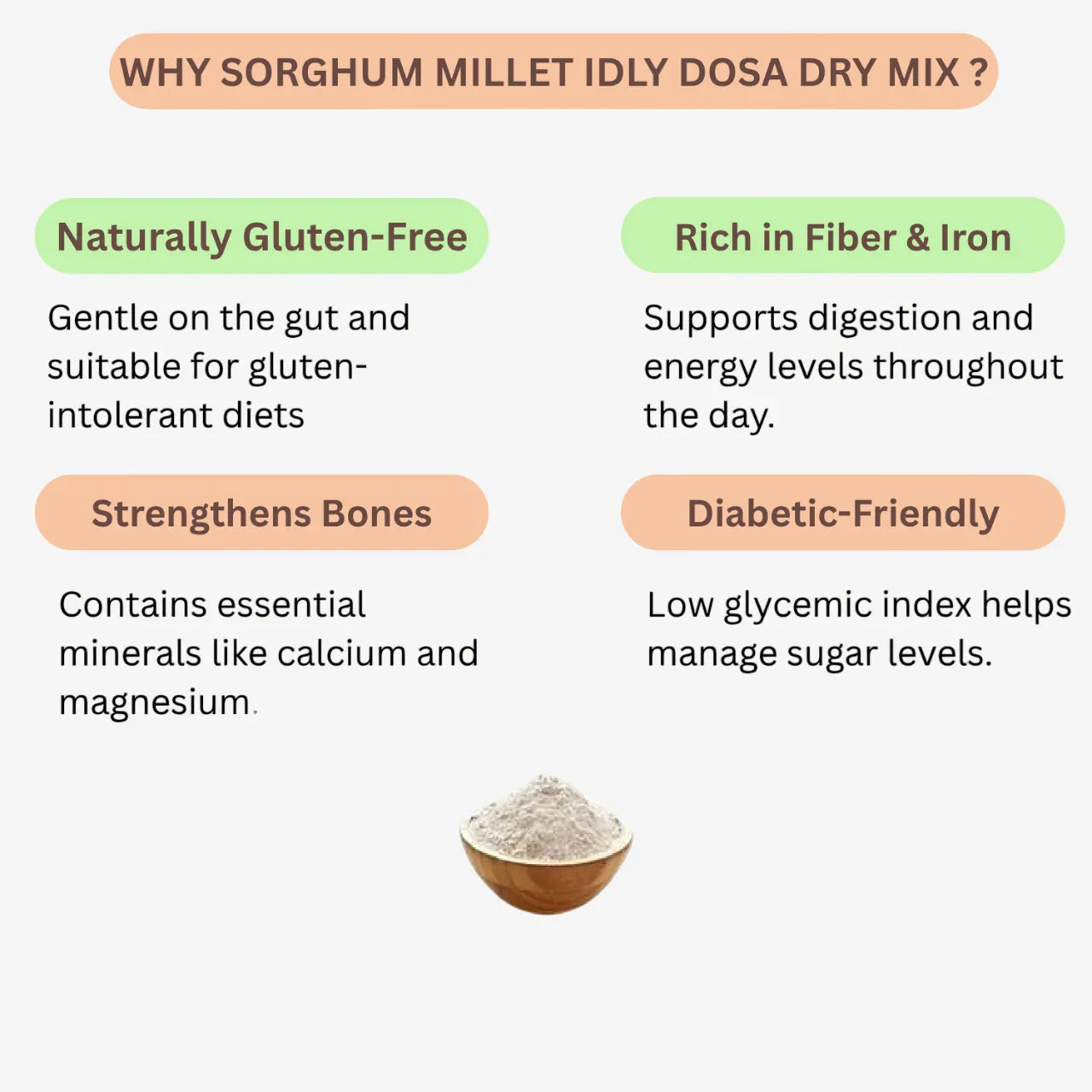 Intake Sorghum Millet Idly Dosa Dry Mix / Cholam Idly Dosa Dry Mix / Sorghum Idly Dosa Dry Mix - 1 kg - Orgoshops
