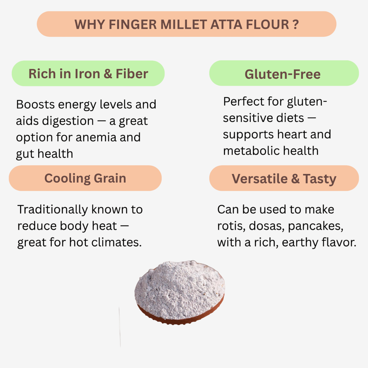 Intake Finger Millet Atta Flour / Finger Millet Flour - 2 kg