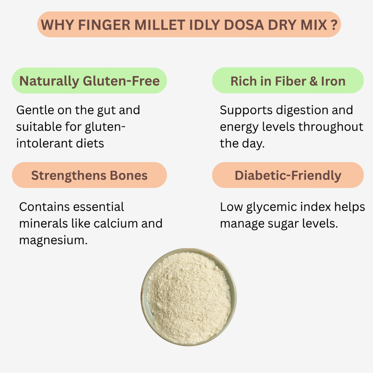 Intake Finger Millet Idly Dosa Dry Mix / Ragi Idly Dosa Dry Mix - 1 kg