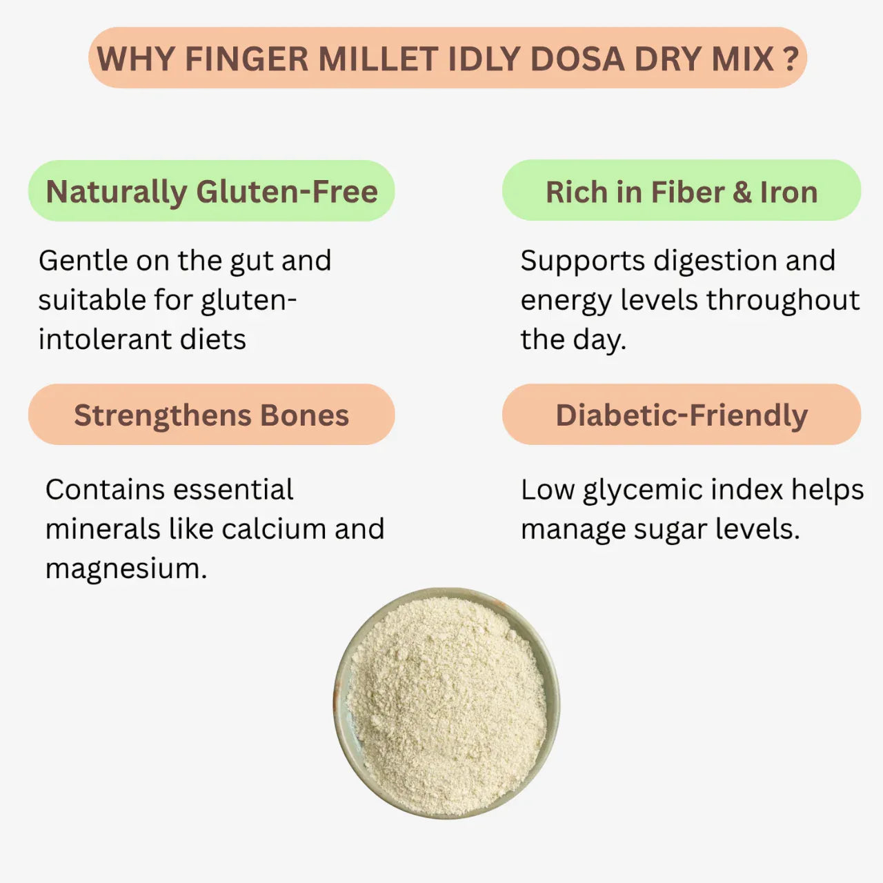 Intake Finger Millet Idly Dosa Dry Mix / Ragi Idly Dosa Dry Mix - 1 kg - Orgoshops