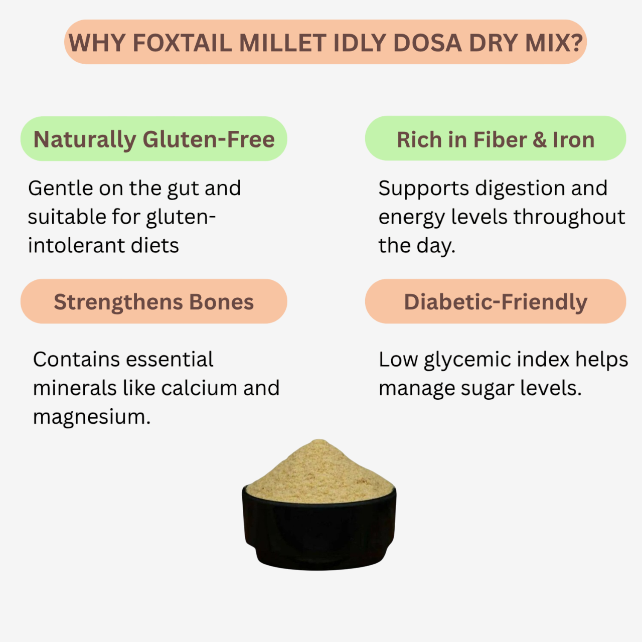 Intake Foxtail Millet Idly Dosa Dry Mix / Thinai / Foxtail Idly Dosa Dry Mix - 1 kg