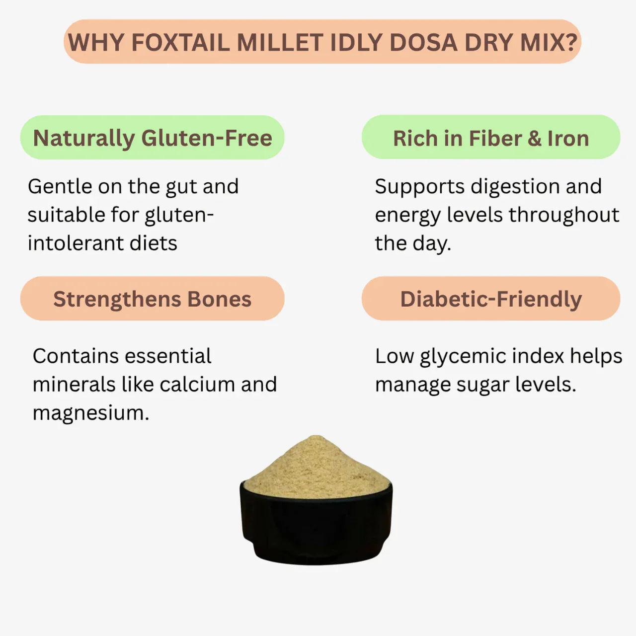 Intake Foxtail Millet Idly Dosa Dry Mix / Thinai / Foxtail Idly Dosa Dry Mix - 1 kg - Orgoshops