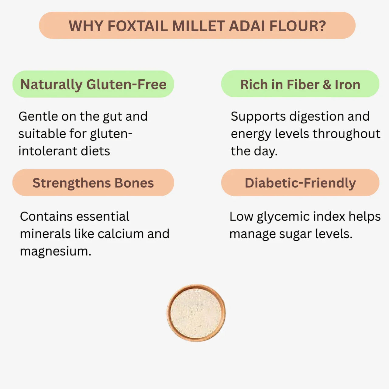 Intake Foxtail Millet Adai Flour / Thinai Adai Flour / Millet Adai Flour - 500 g - Orgoshops