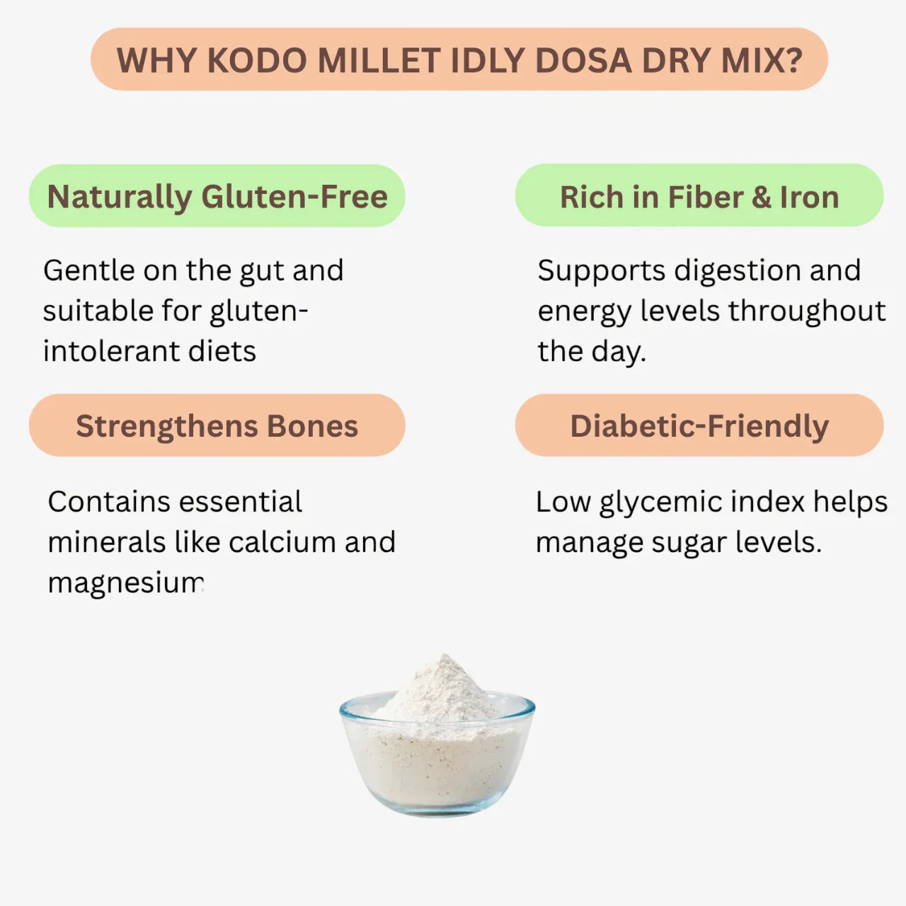 Intake Kodo Millet Idly Dosa Dry Mix / Varagu Mix / Kodo Idly Dosa Dry Mix - 500 g - Orgoshops
