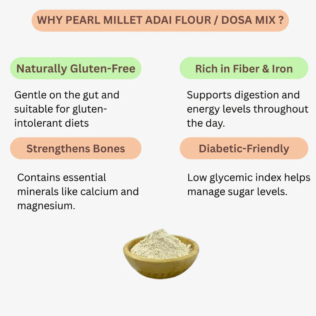 Intake Pearl Millet Adai Flour / Kambu Adai Flour / Millet Adai Flour - 1 kg - Orgoshops