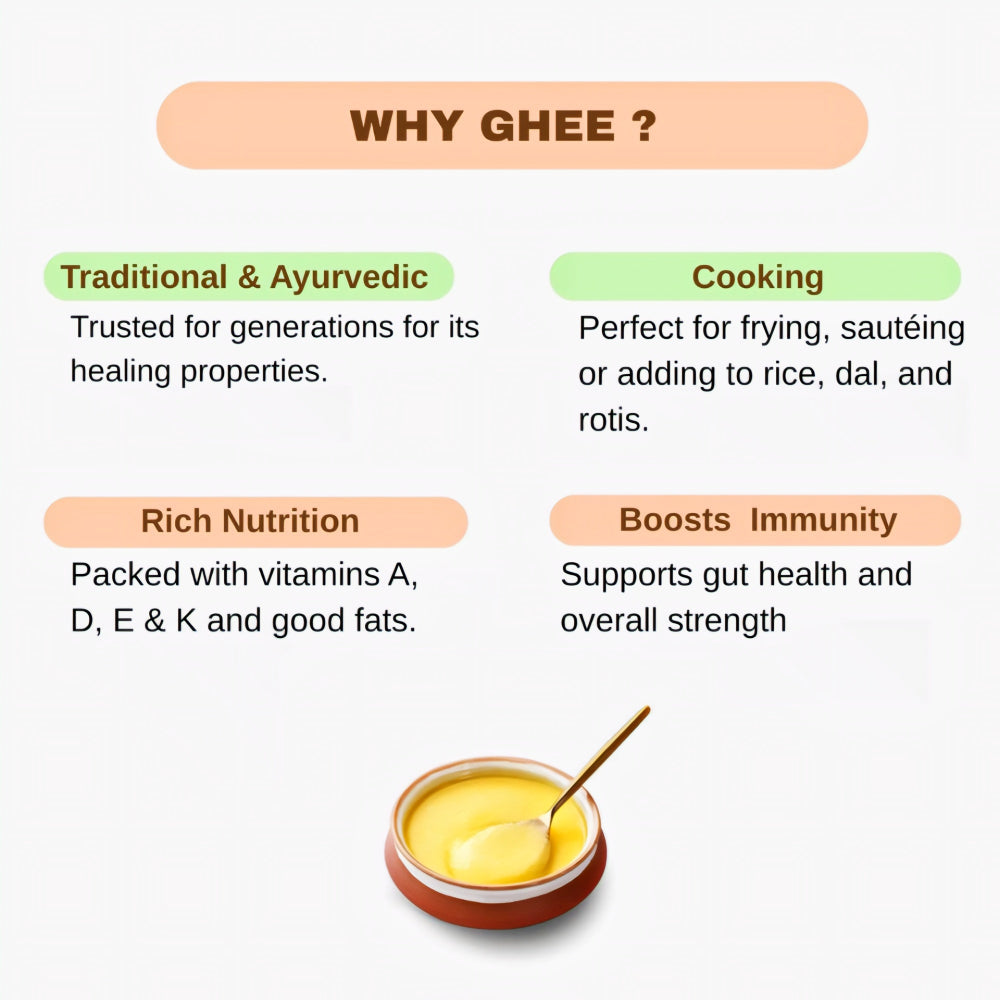 Abinisha Ghee | Pure Ghee | Premium Ghee| Cow Ghee | A1 Grade Export Quality Ghee | Tuppa - Desi Ghee with Rich Aroma - 500ml