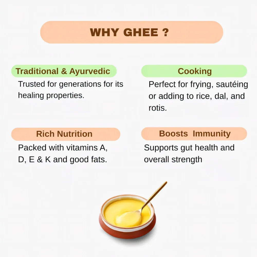 Abinisha Ghee | Pure Ghee | Premium Ghee| Cow Ghee | A1 Grade Export Quality Ghee | Tuppa - Desi Ghee with Rich Aroma - 500ml - Orgoshops