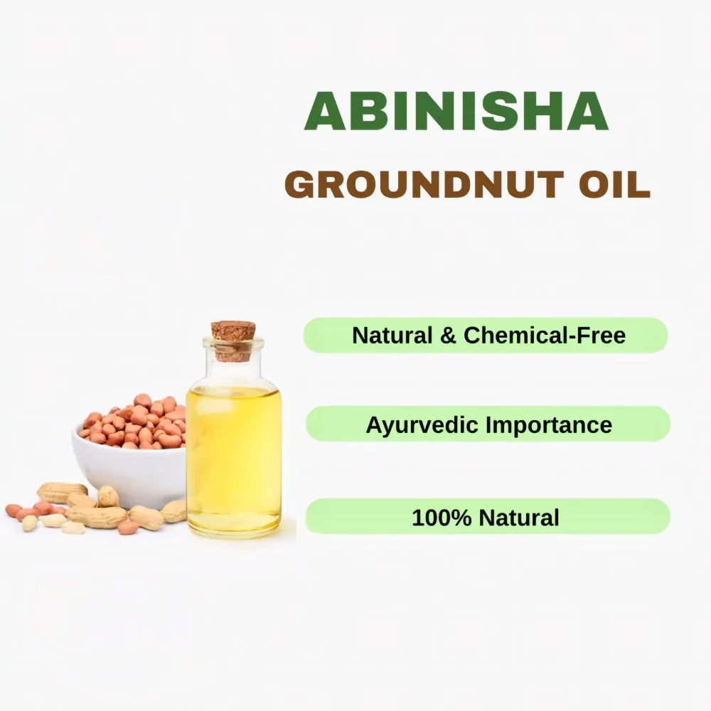 Abinisha Cold Pressed Groundnut Peanuts Oil / Peanut Oil / Cold Pressed Groundnut Oil for Cooking - 1 Litre - Orgoshops