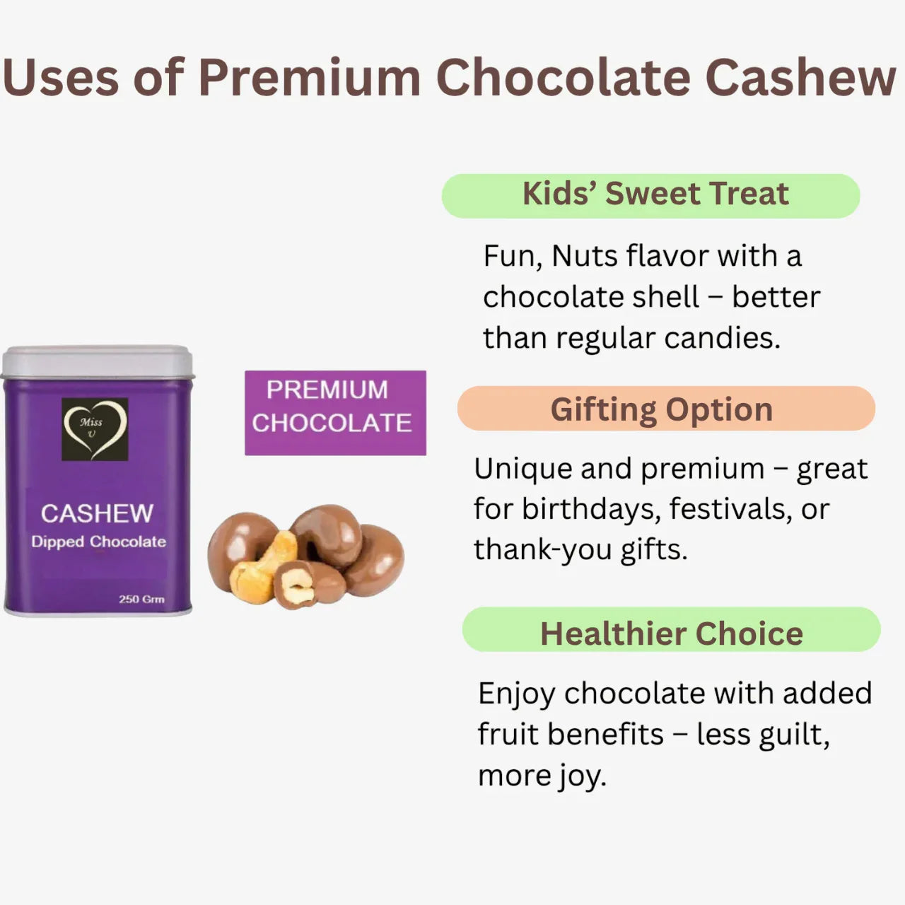Amrutha Exports Premium Chocolate Cashew - Orgoshops